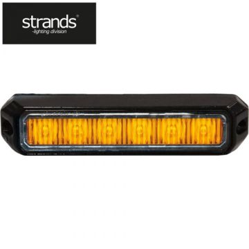 Strands Blixtljus mini orange12-24V 6LEDx3W med mantlad kabel